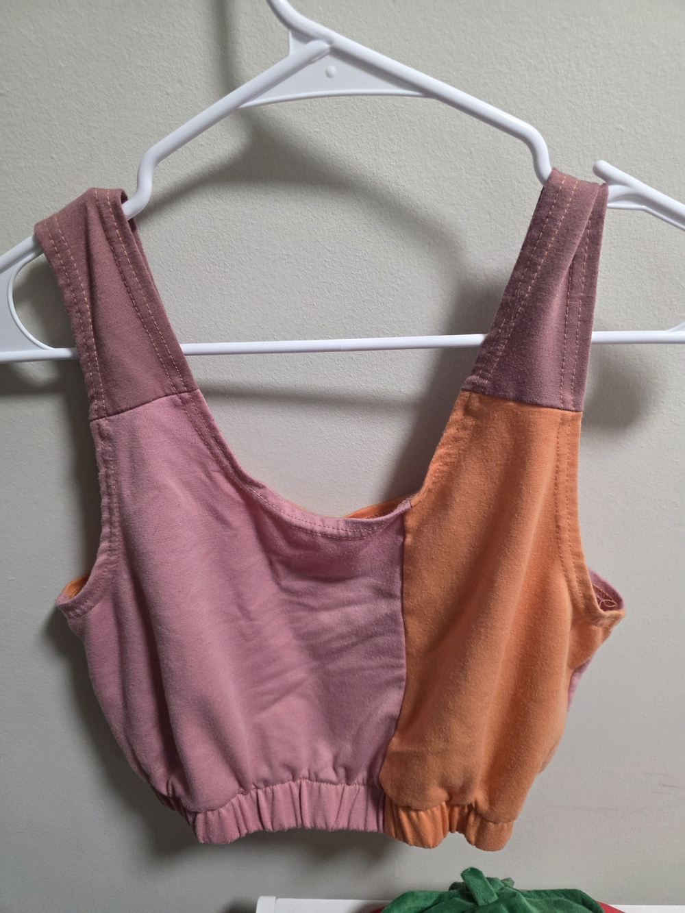 SHEIN Pink and Orange Colorblock Cropped Tank And Shorts Set